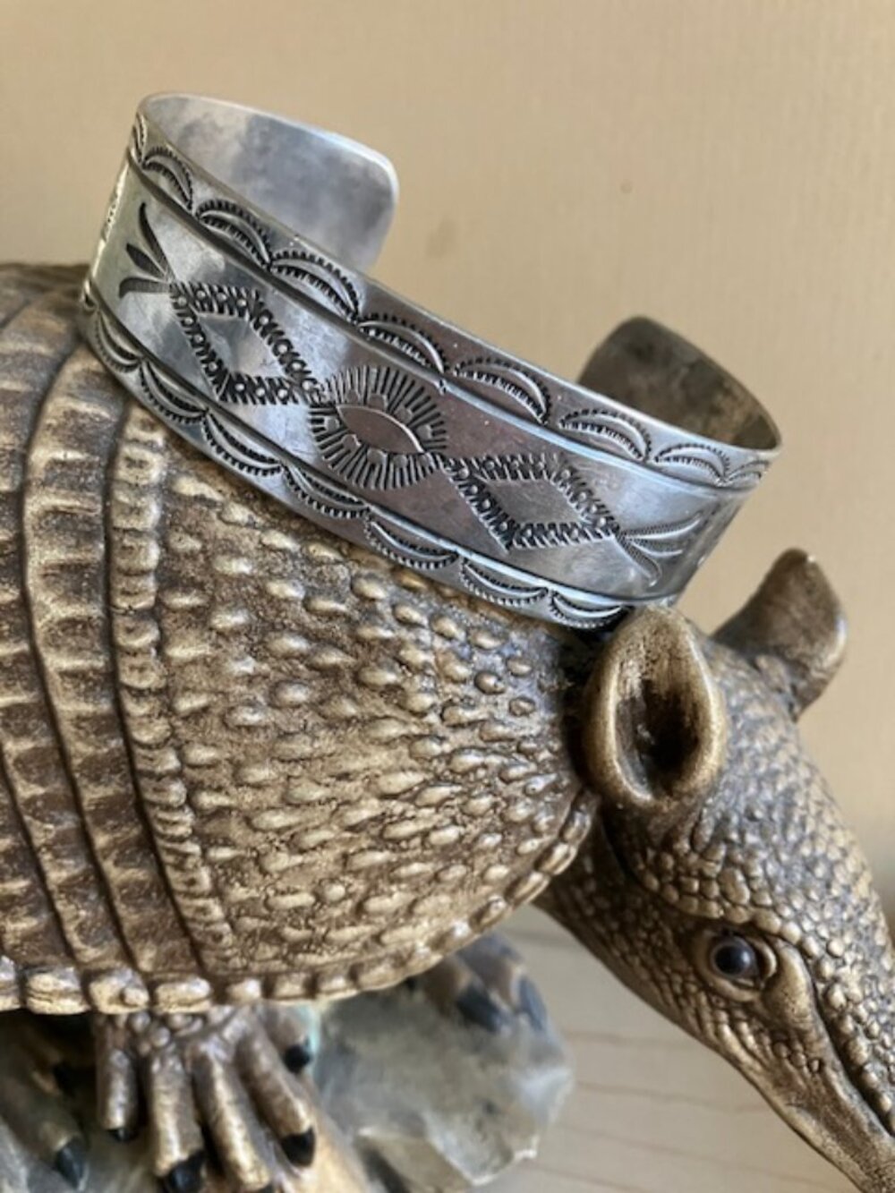 Vintage Navajo Unisex 7 in Stamped Sterling Cuff